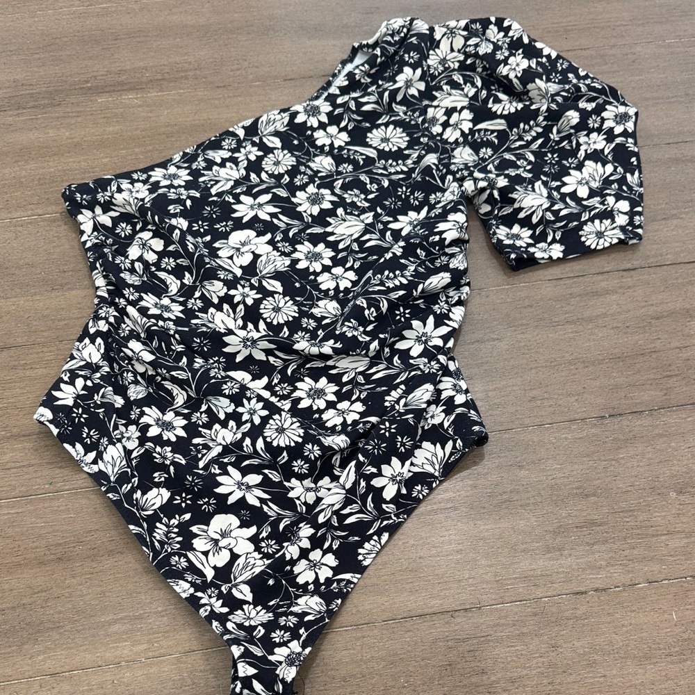 FP Movement by Free People Black and White Floral Top